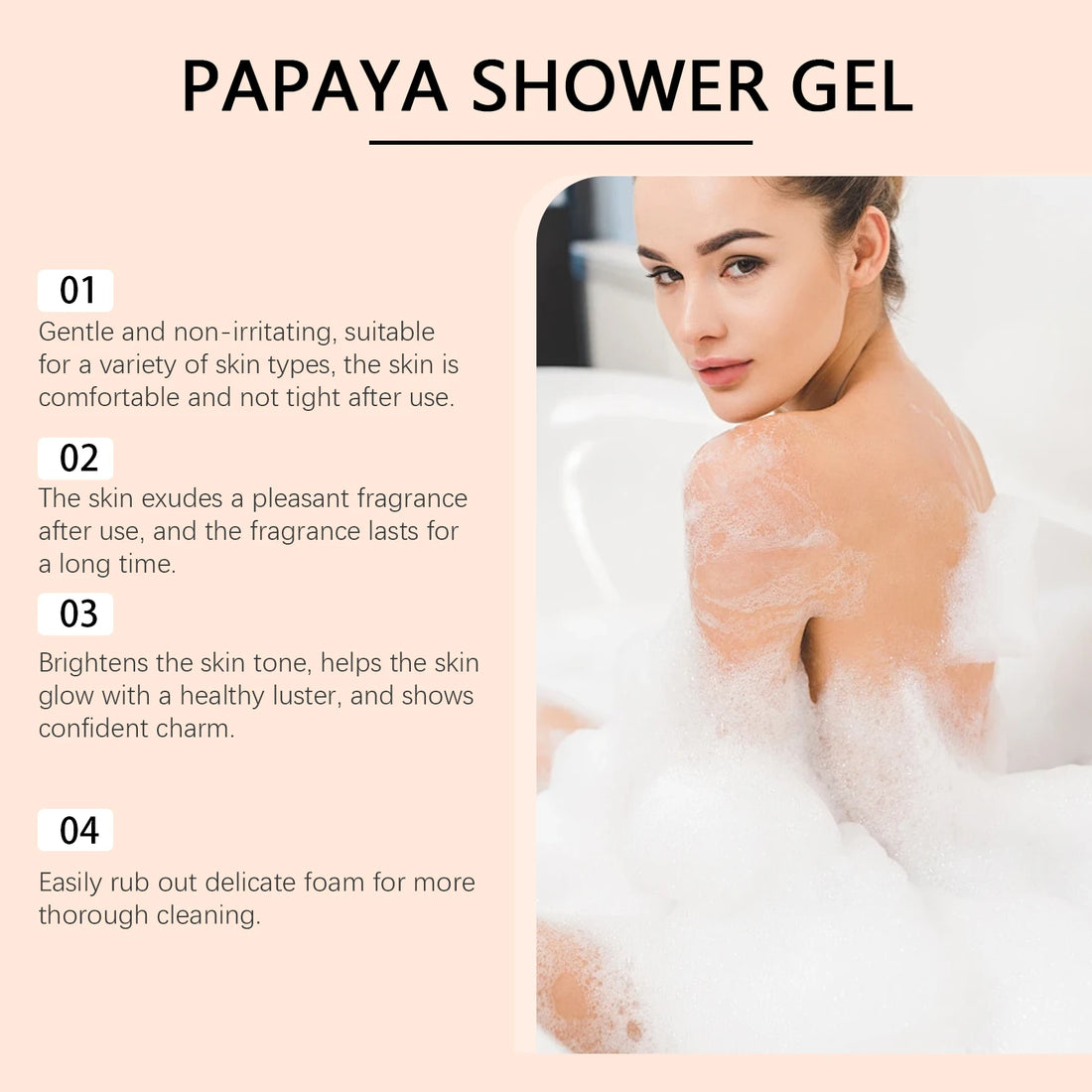 Papaya Shower Gel Exfoliating Hydrating Rich Foam Body Wash