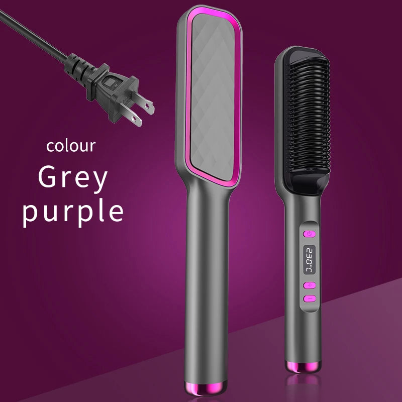 Electric Hot Comb Negative Ion Hair Straightening Styling Brush