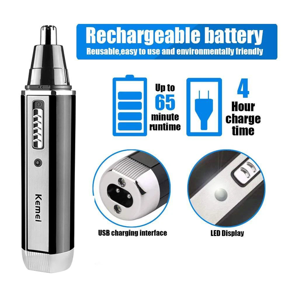 4-in-1 Rechargeable Nose Ear Beard Eyebrow Hair Trimmer