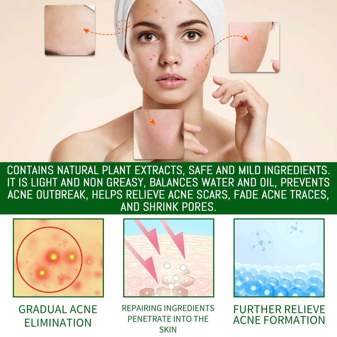 Salicylic Acid Facial Serum Acne Mark Pore Oil Control