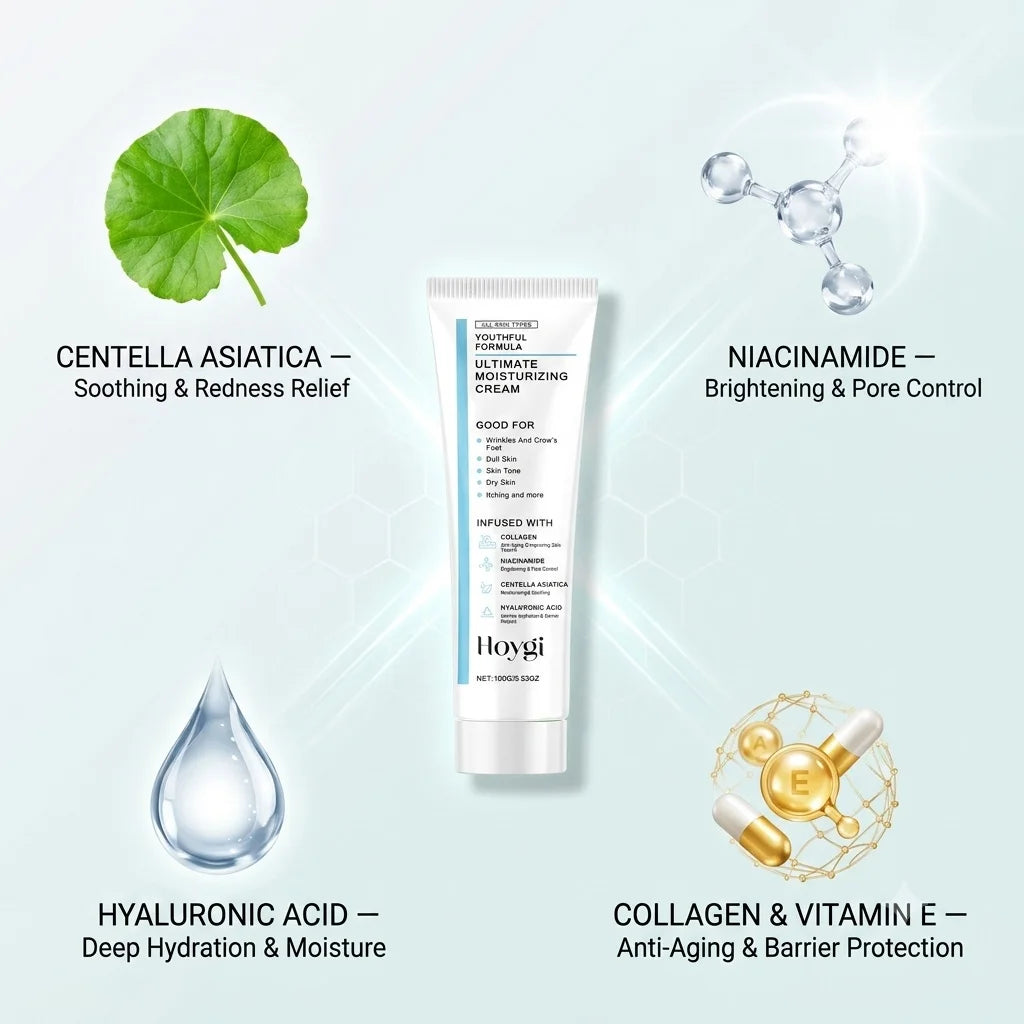 Centella Hyaluronic Acid Moisturizing Cream Barrier Nourishing Skincare