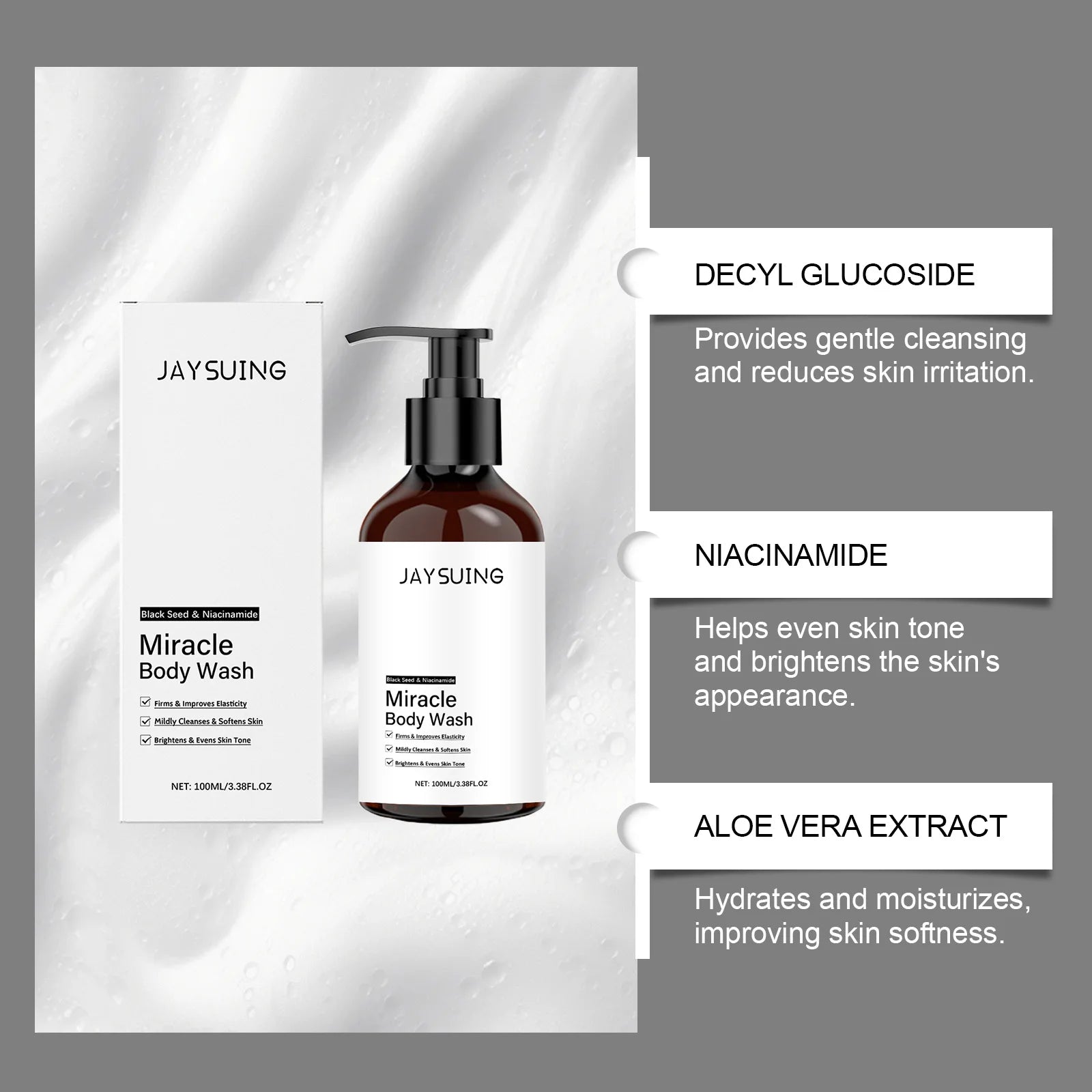 Niacinamide Shower Gel Smoothing Hydrating Rich Foam Body Wash