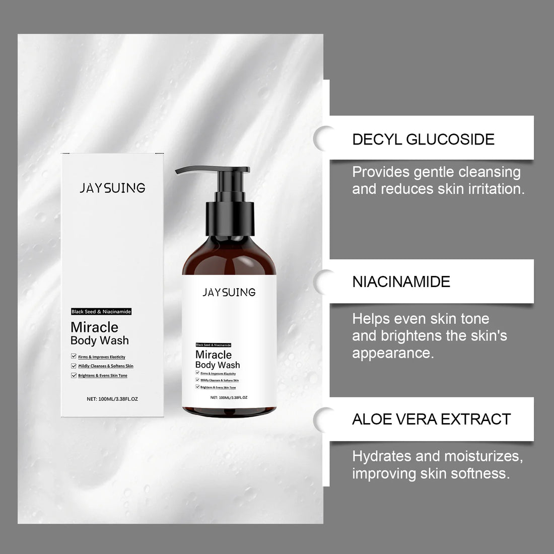 Niacinamide Shower Gel Smoothing Hydrating Rich Foam Body Wash