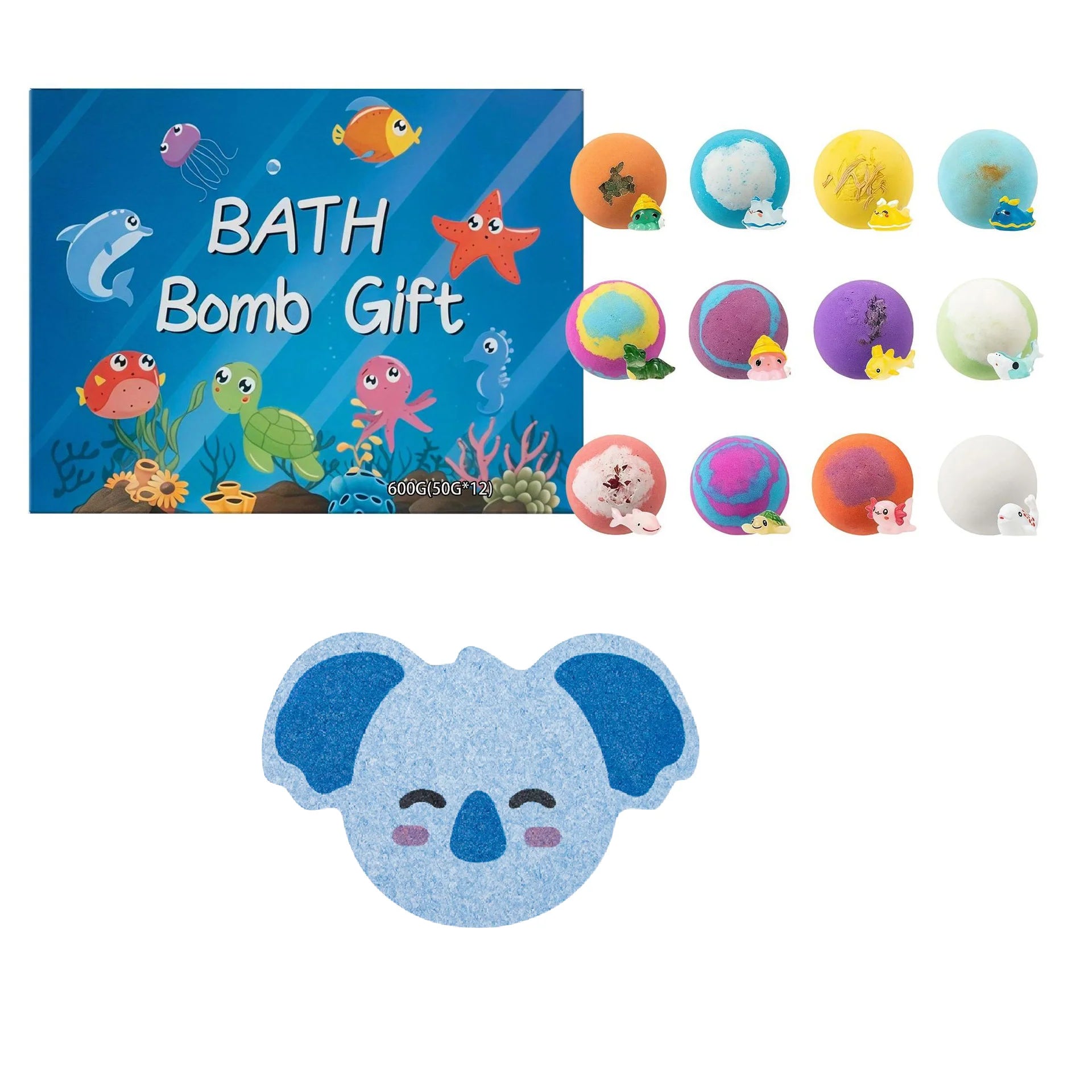 12PCS Kids Bath Bombs Surprise Toys Sponge Gift Set