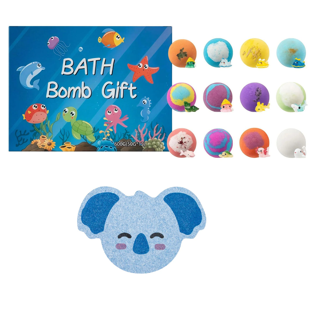 12PCS Kids Bath Bombs Surprise Toys Sponge Gift Set