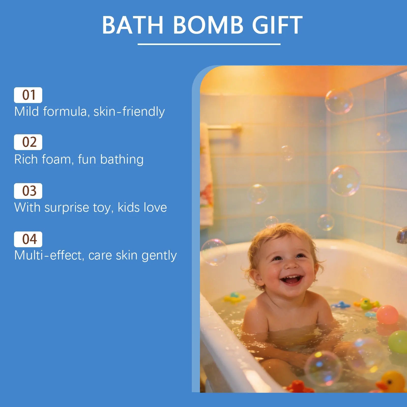 12PCS Kids Bath Bombs Surprise Toys Sponge Gift Set