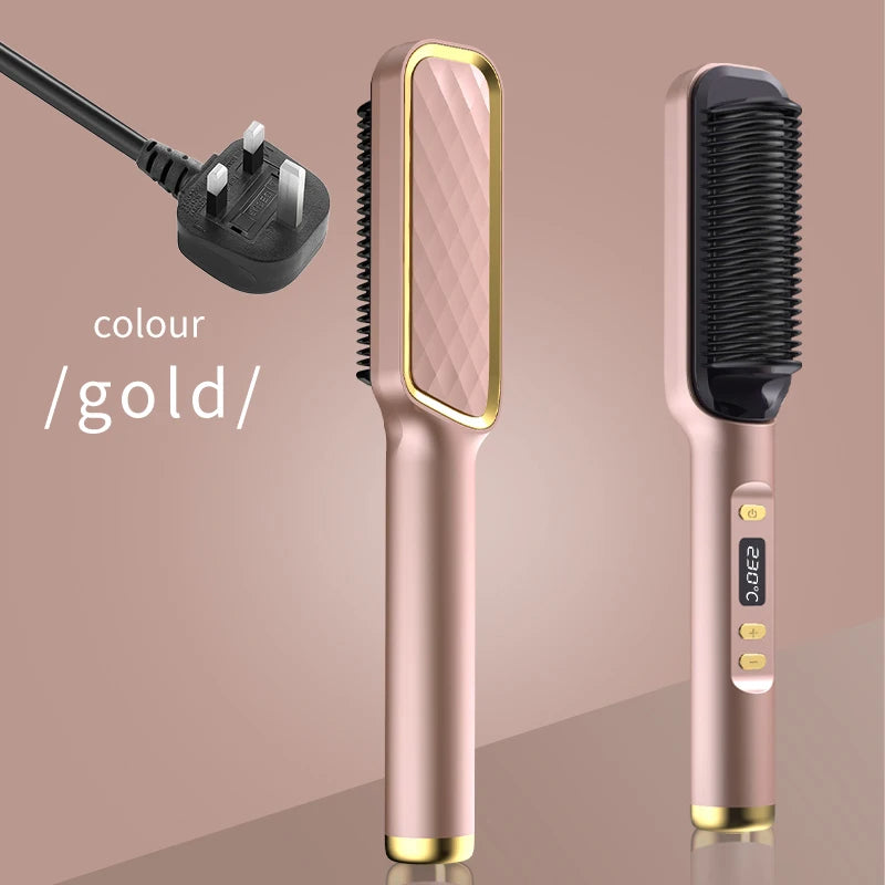 Electric Hot Comb Negative Ion Hair Straightening Styling Brush