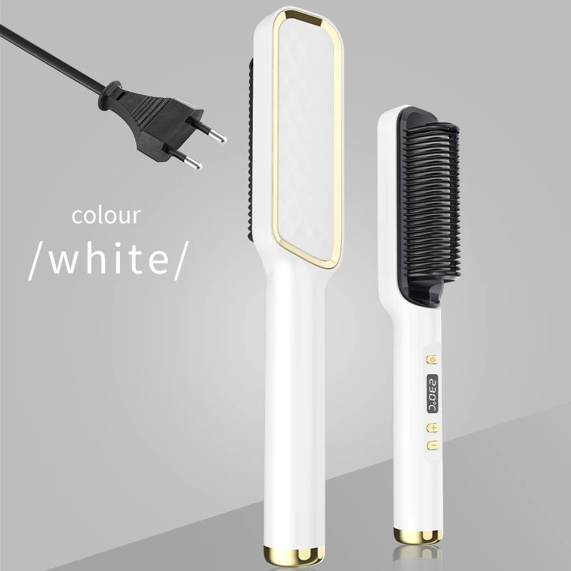 Electric Hot Comb Negative Ion Hair Straightening Styling Brush