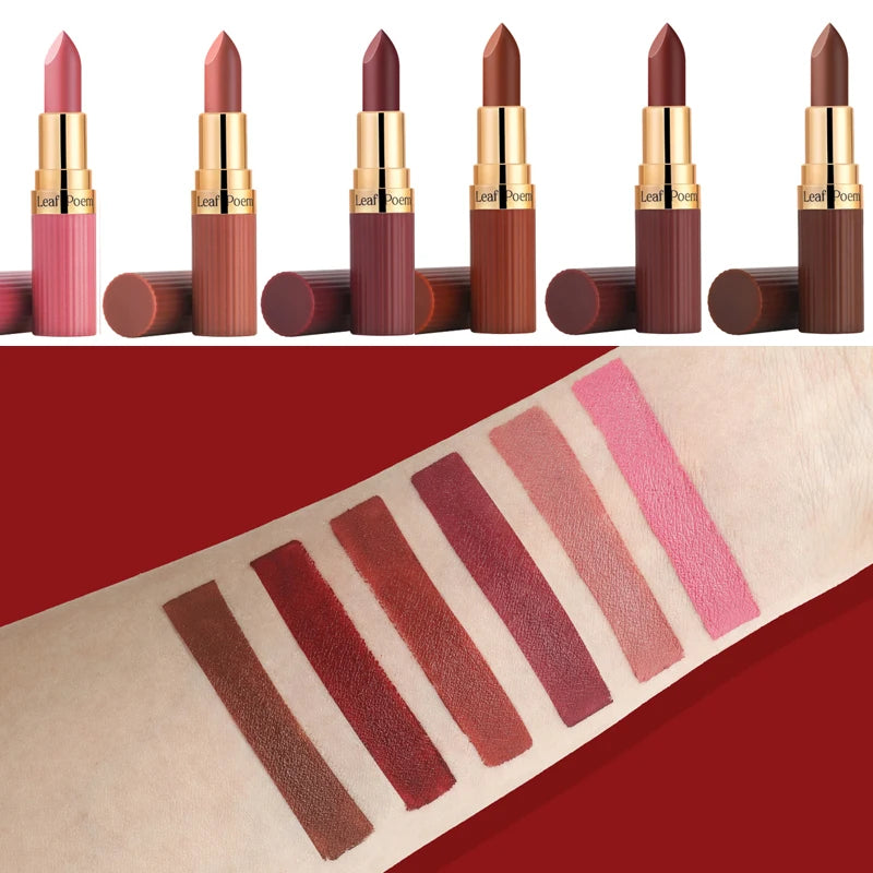 6-Color Matte Velvet Lipstick Set Waterproof Long-Lasting Makeup