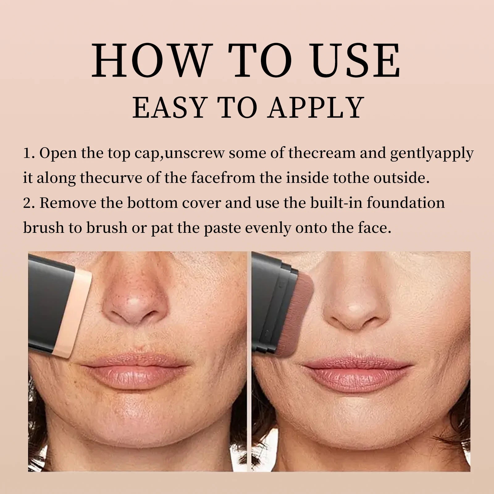 2-in-1 Concealer Foundation Stick Waterproof Matte Contour Makeup