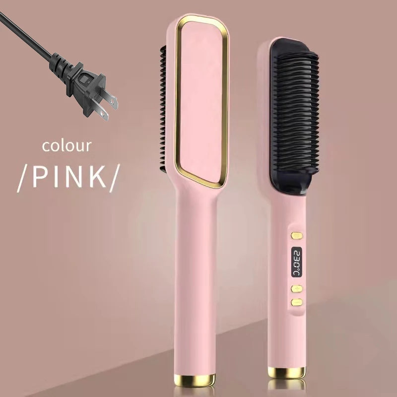 Electric Hot Comb Negative Ion Hair Straightening Styling Brush