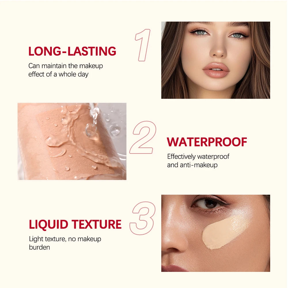 5 Colors Matte Liquid Foundation Sweat Resistant Face Makeup