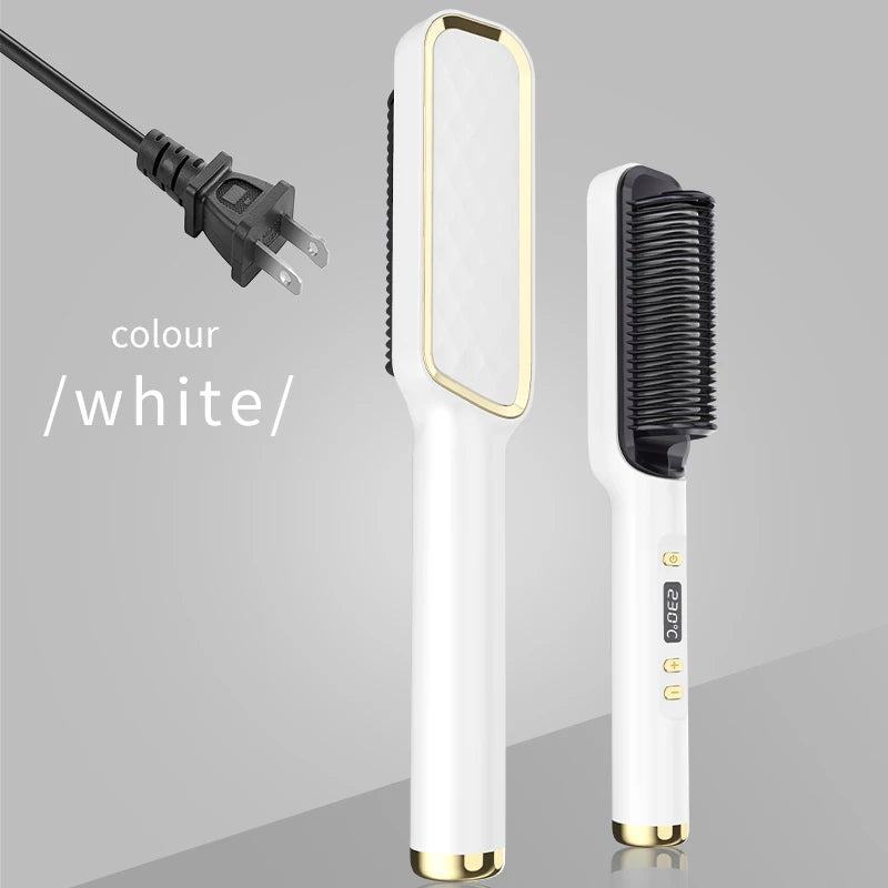 Electric Hot Comb Negative Ion Hair Straightening Styling Brush