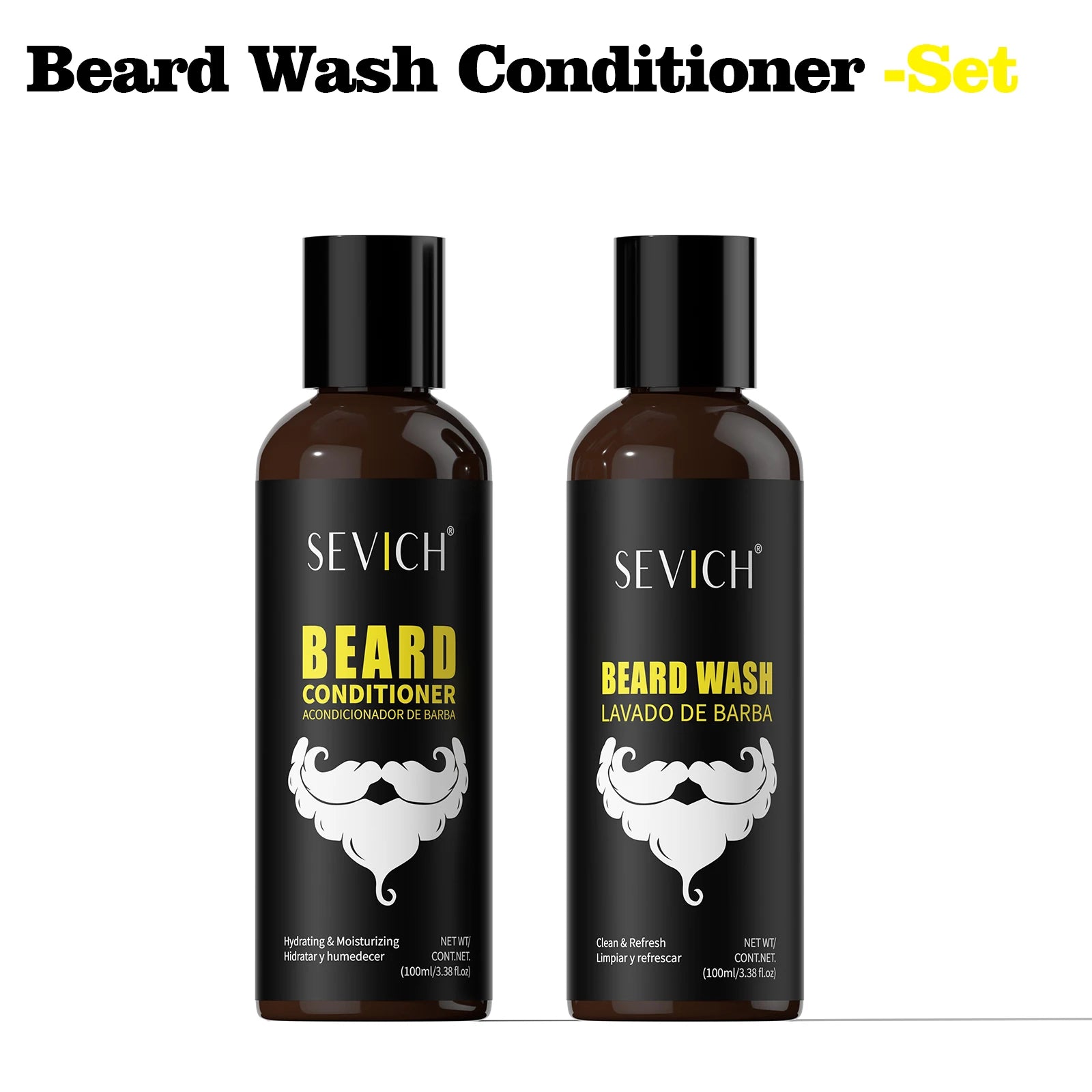 Natural Beard Growth Kit Oil Cream Wax Shampoo