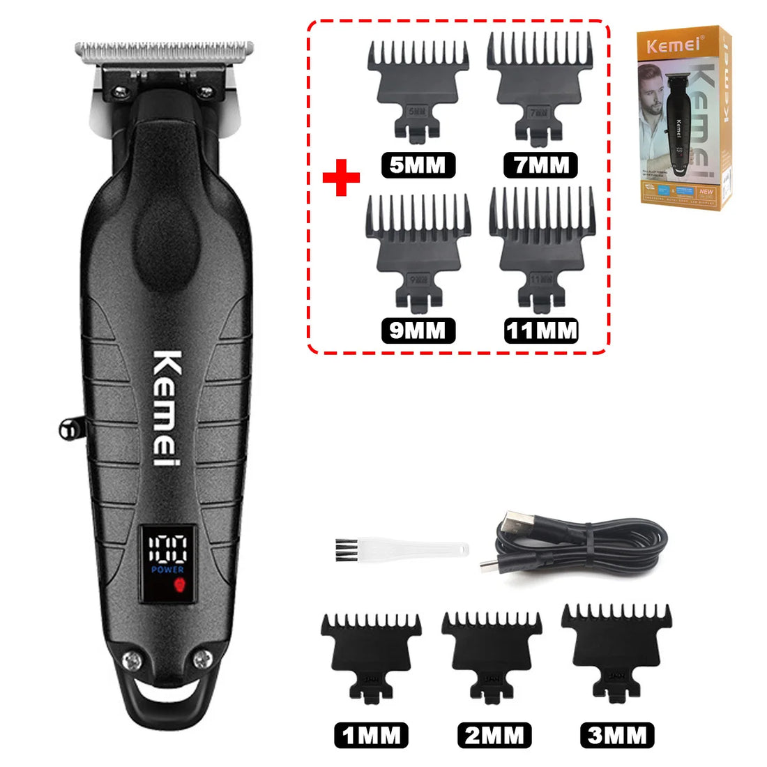KM-2293 DLC T-Blade Zero-Gap Professional Hair Trimmer