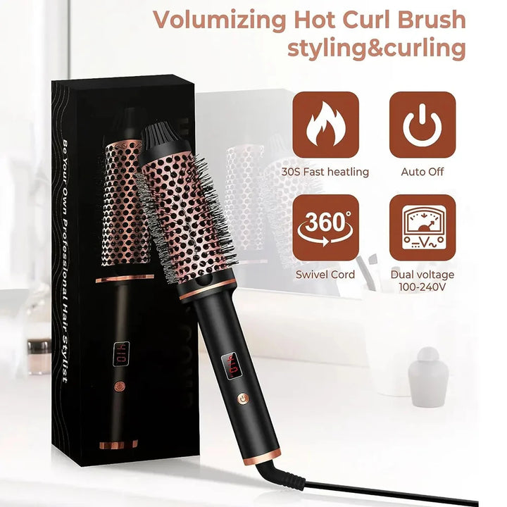 3-in-1 Ionic Hair Curler Straightener Heated Styling Brush