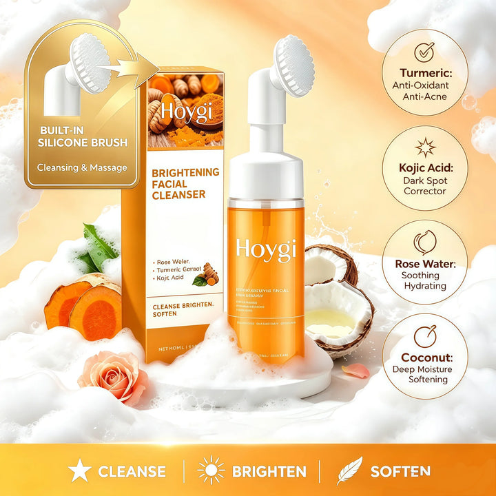 2-in-1 Turmeric Cleanser Silicone Brush Amino Acid Rosewater