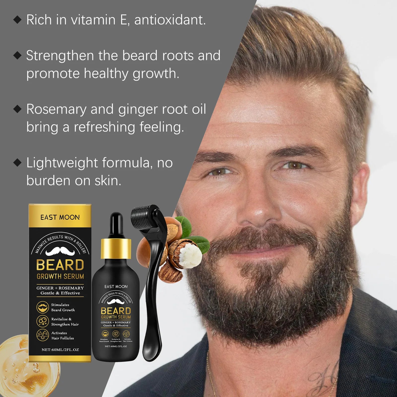 Beard Thickening Care Oil 0.25mm Roller Ball Grooming