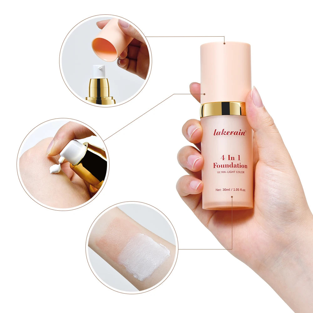 4-in-1 Color Changing Hydrating Waterproof Full Coverage Foundation