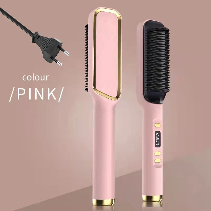 Electric Hot Comb Negative Ion Hair Straightening Styling Brush