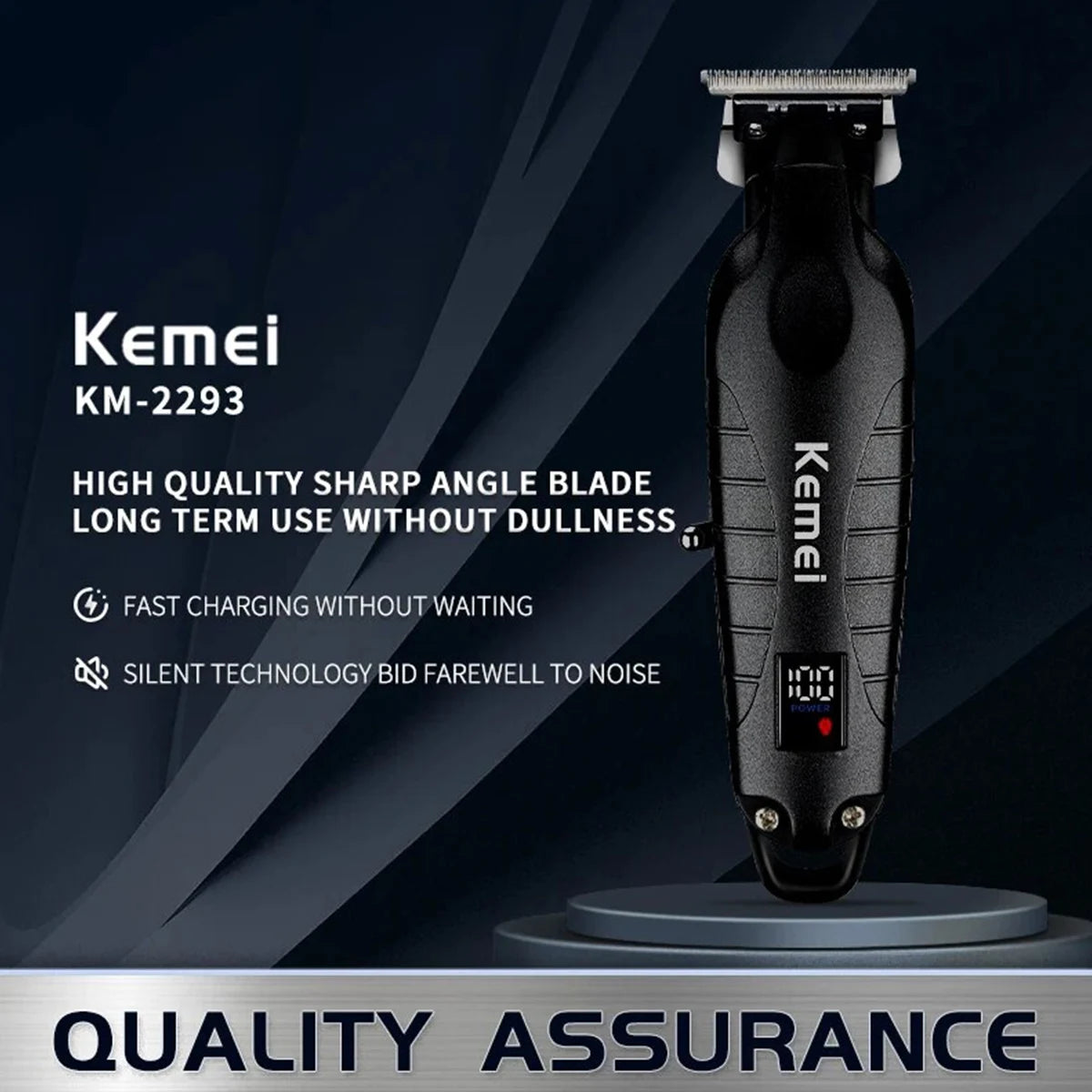 KM-2293 DLC T-Blade Zero-Gap Professional Hair Trimmer