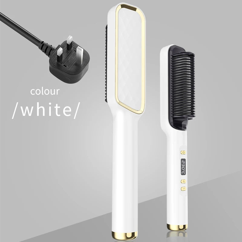 Electric Hot Comb Negative Ion Hair Straightening Styling Brush