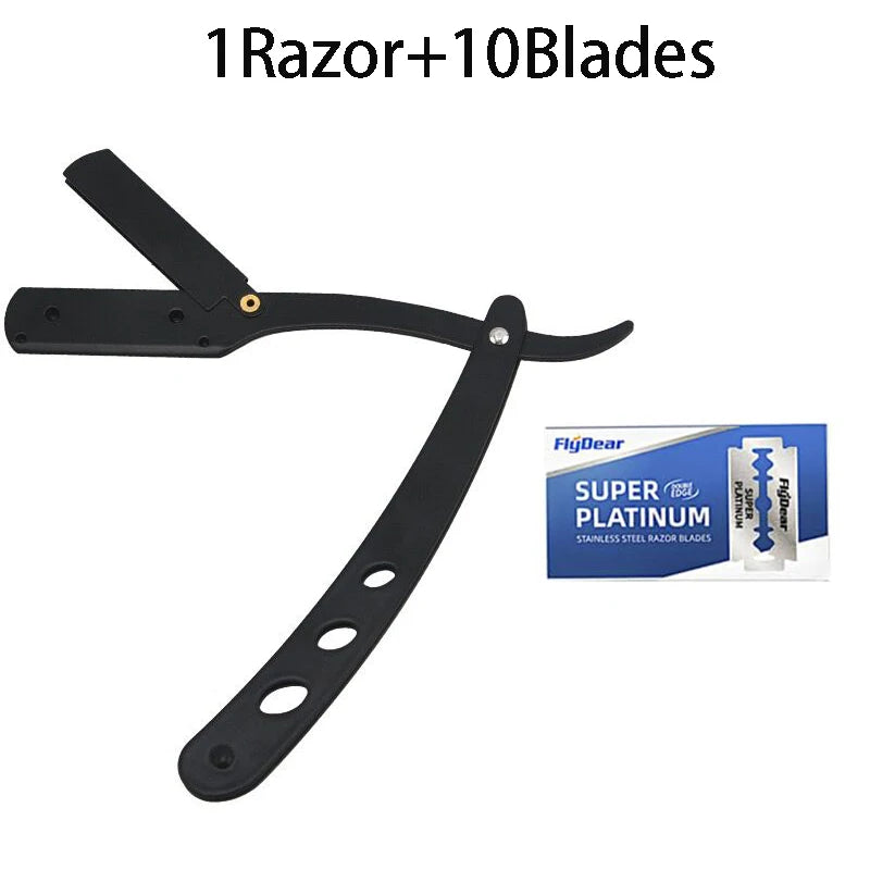 Men's Folding Straight Razor Stainless Steel Shaving Knife