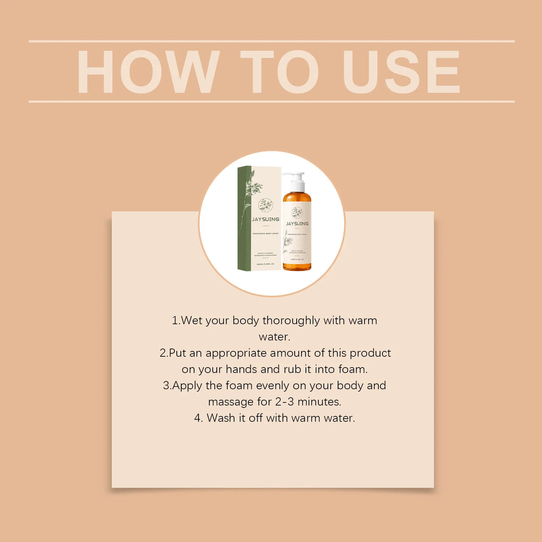 Persimmon Deodorant Body Wash Odor Eliminating Hydrating Shower Gel
