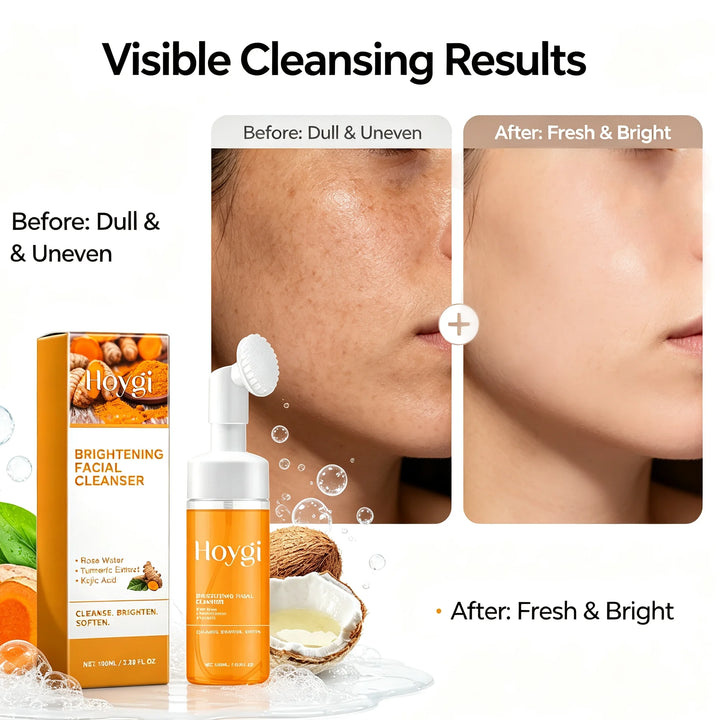 2-in-1 Turmeric Cleanser Silicone Brush Amino Acid Rosewater