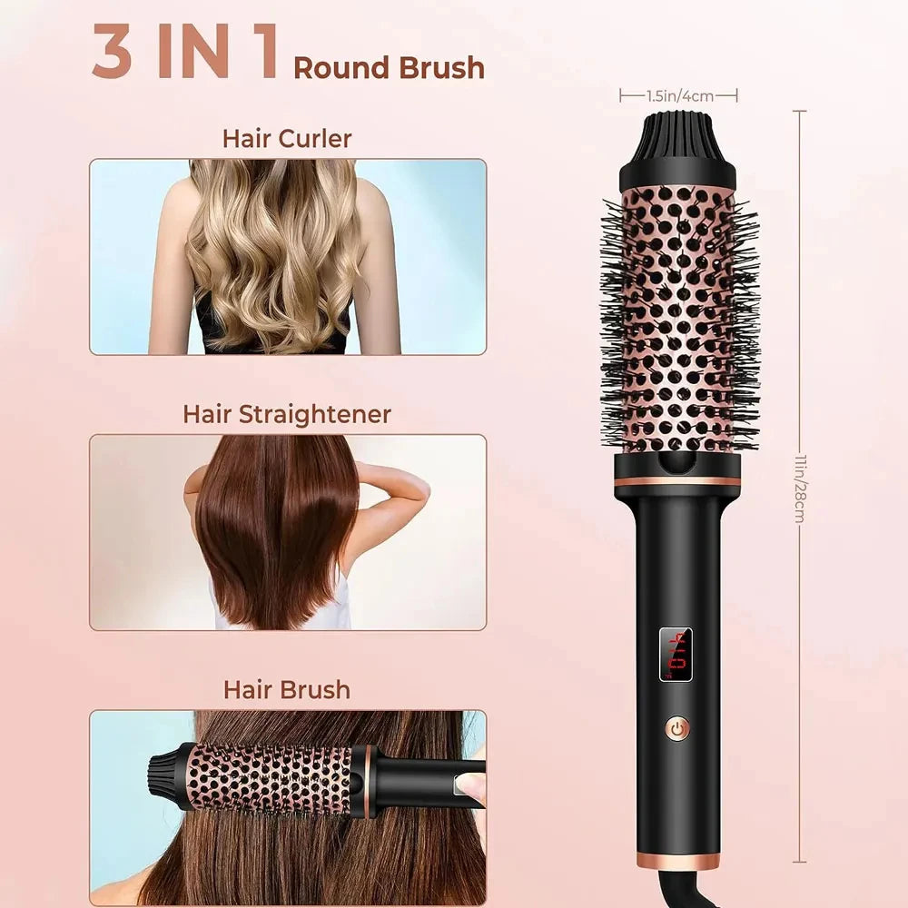 3-in-1 Ionic Hair Curler Straightener Heated Styling Brush