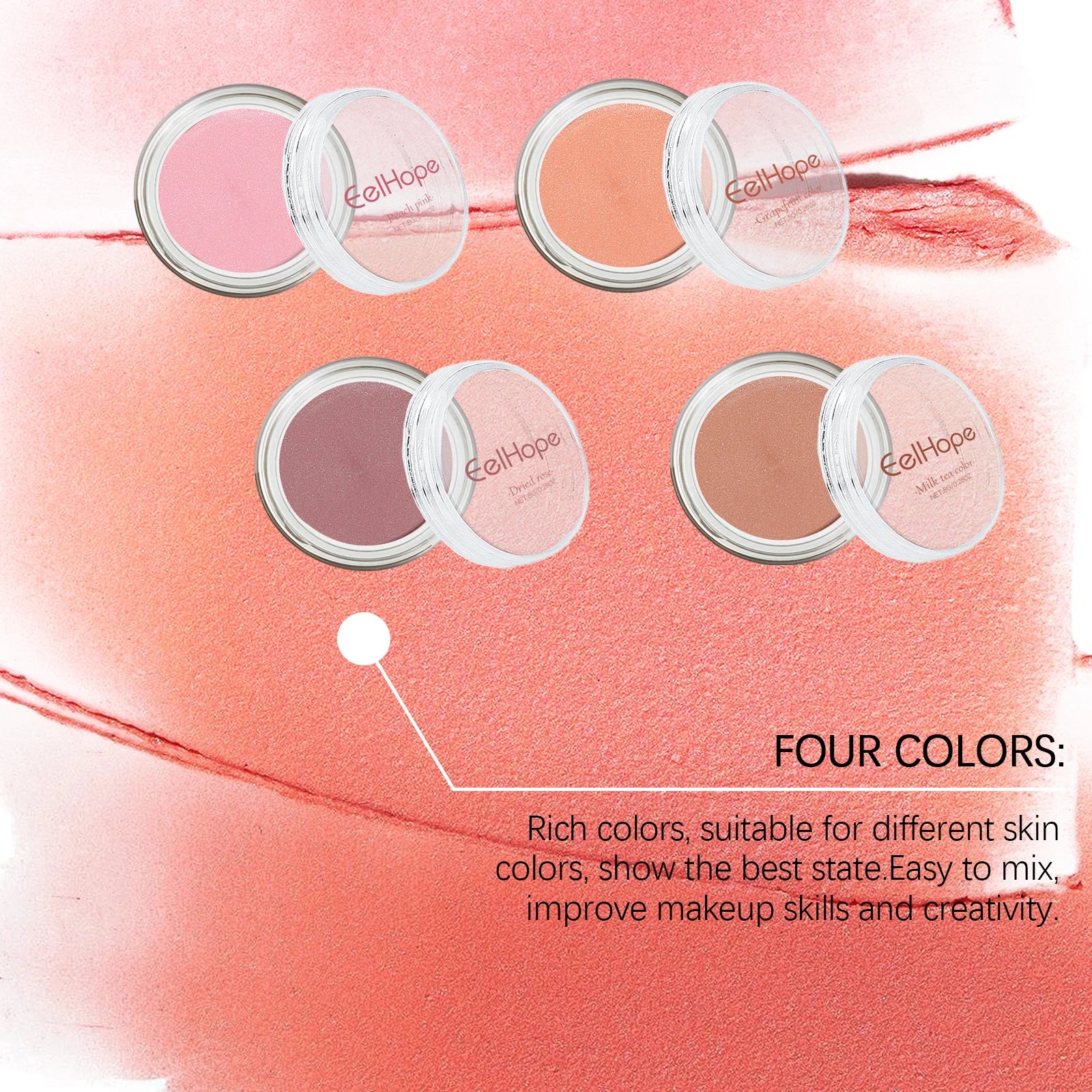 Velvet Cream Blush Hyaluronic Acid Shimmer Cheek Tint Makeup