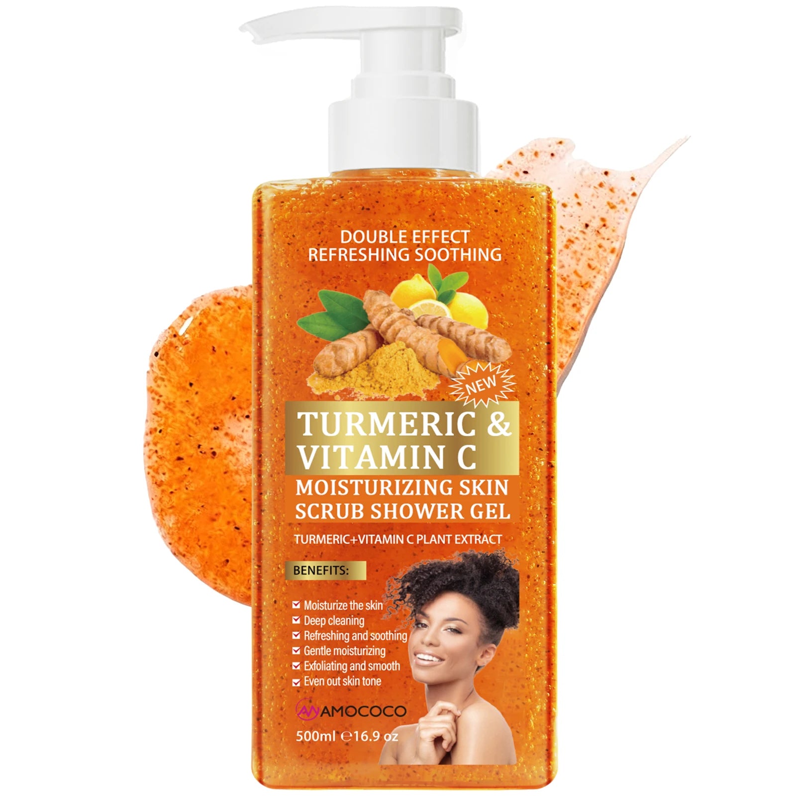 Turmeric Vitamin C Body Scrub Shower Gel Set