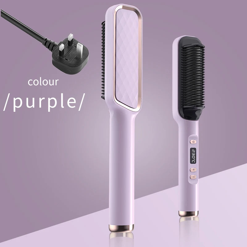 Electric Hot Comb Negative Ion Hair Straightening Styling Brush