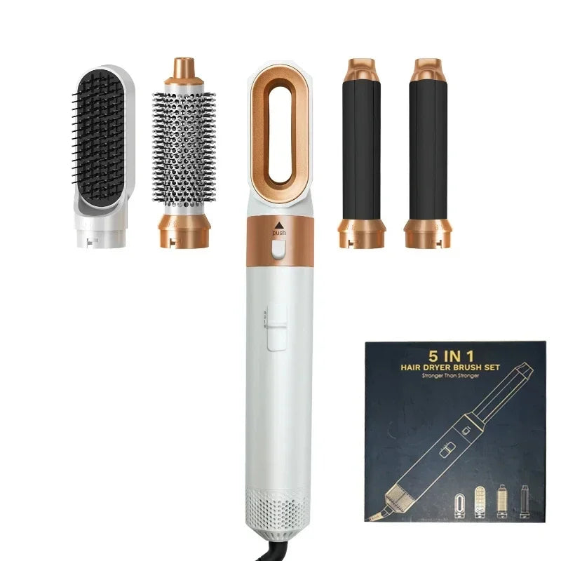 5-in-1 Hair Dryer Brush Curling Straightening Styling Set