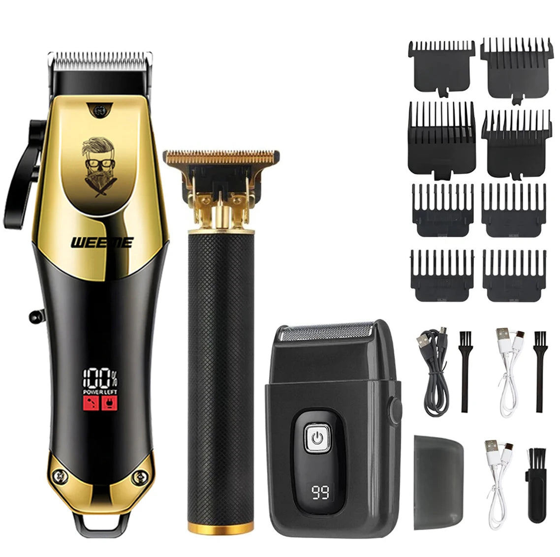 T9 Vintage Rechargeable Hair Clipper Beard Nose Trimmer