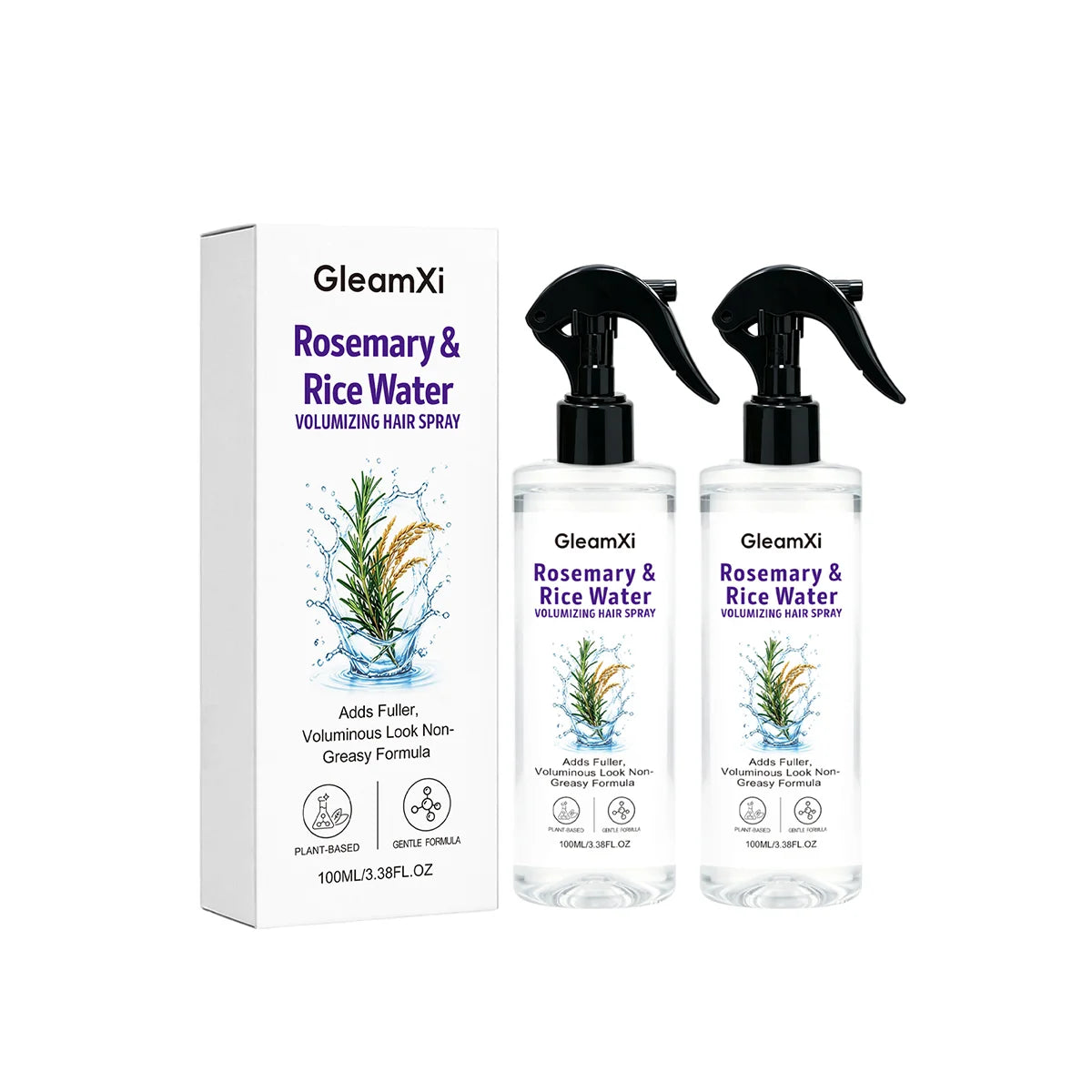Rosemary Rice Water Hair Spray Lightweight Non-Greasy Natural