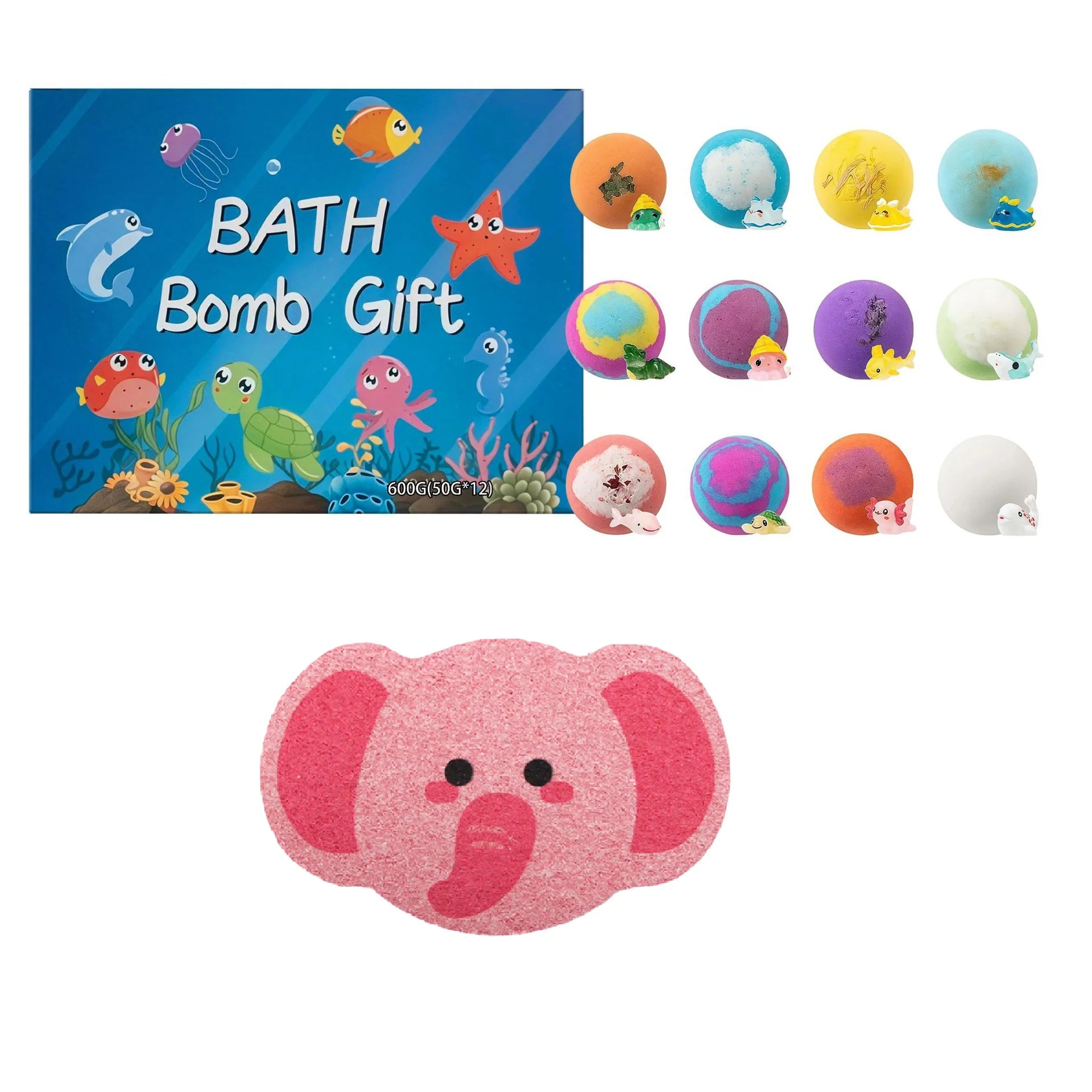 12PCS Kids Bath Bombs Surprise Toys Sponge Gift Set