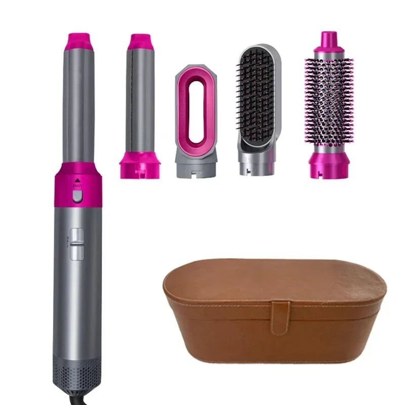 5-in-1 Hair Dryer Brush Curling Straightening Styling Set